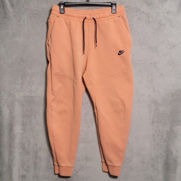 Nike Tech Fleece Pants Mens Medium Orange Joggers Tapered Sweatpants CZ9918-835 - Picture 1 of 16